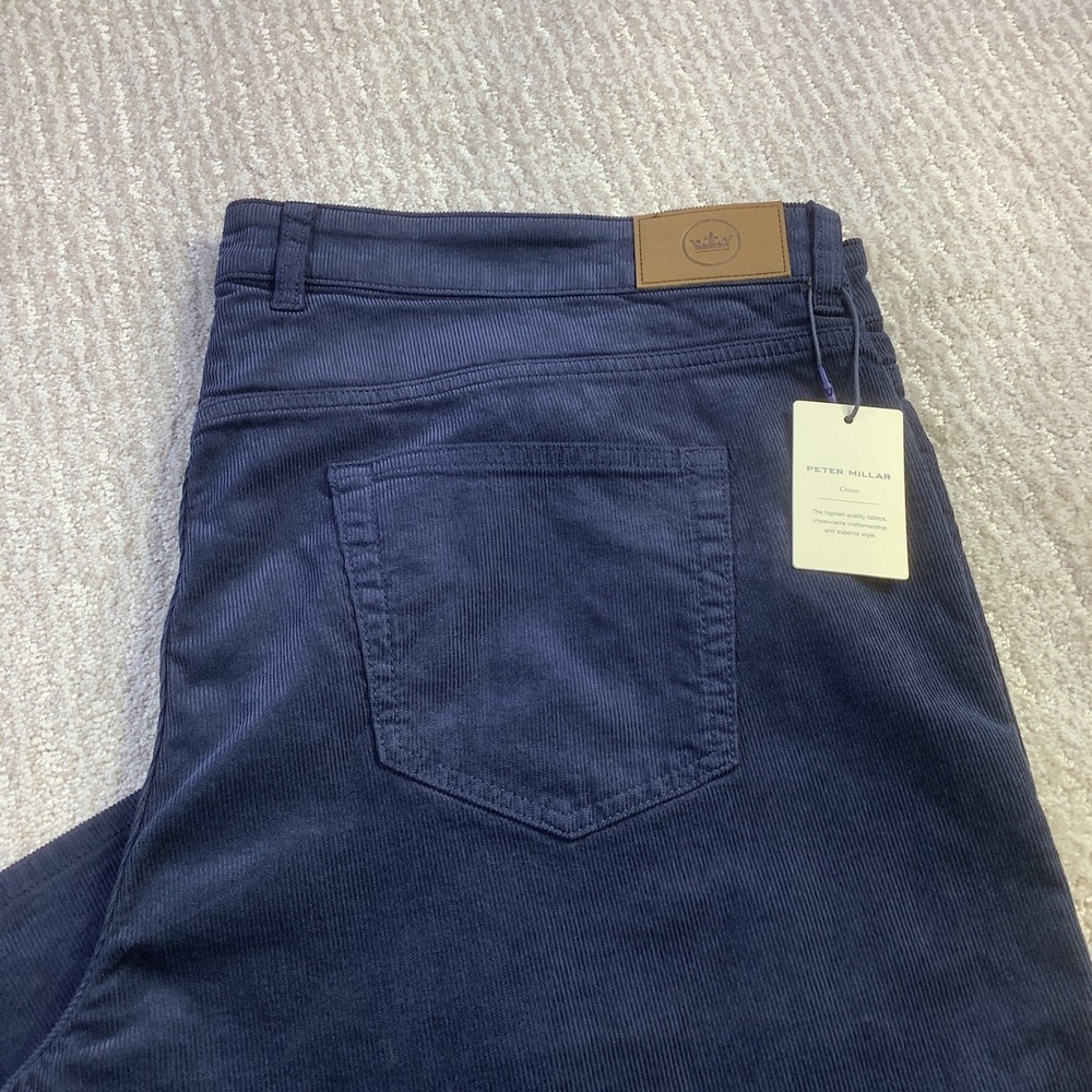Peter Millar Crown Superior Corduroy Pants Navy Size 42 (Actual 44 x 34) NWT